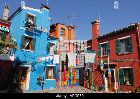 Isola di Burano Venezia Italia Foto Stock