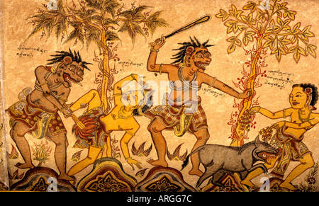 Indonesia Bali Ubud guerra Klungkung Palace Radja arte Foto Stock