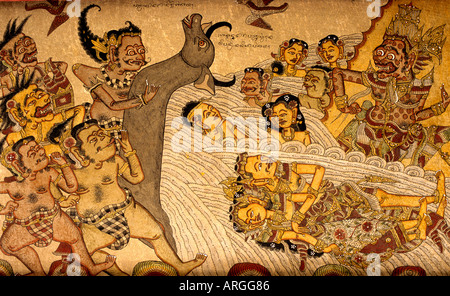 Indonesia Bali Ubud guerra Klungkung Palace Radja arte Foto Stock