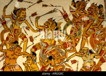 Indonesia Bali Ubud guerra Klungkung Palace Radja arte Foto Stock