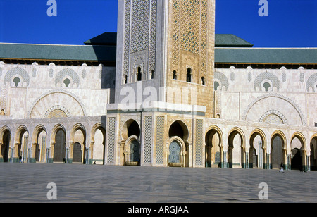 Moschea di Hassan II Dar-el-Baida maggiore Casablanca regione Western Marocco Maghrebian del Maghreb arabo berbero arabo del Nord Africa Foto Stock