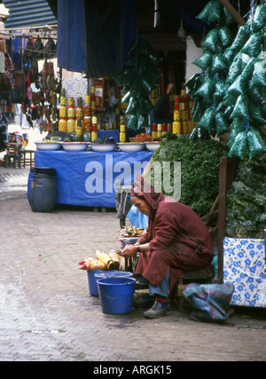 Lavoratore di strada Marrakech Marrakech marocco sudoccidentale Maghrebian del Maghreb arabo berbero arabo marocchino Africa del Nord Foto Stock