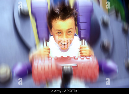 Ragazzo sul parco a tema Universal ride Studioes Isola di avventure Foto Stock