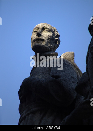 Dettaglio della statua situato vicino alla Cattedrale di San Barbora a Kutna Hora, Repubblica Ceca Czechia Europa Foto Stock