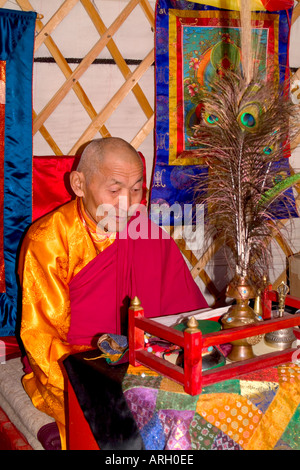Monaco presso la famosa Erdene Zuu monastero 1586 in Mongolia Foto Stock