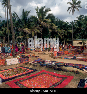 Mercato delle Pulci in 1992 prima di diventare una massa di attrazione turistica, Anjuna Beach, Goa nord, Goa, India Foto Stock
