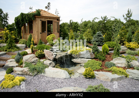 Giardino di conifere Hampton Court Flower Show 2006 Foto Stock