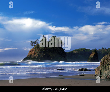 Trinidad State Beach al crepuscolo California Foto Stock