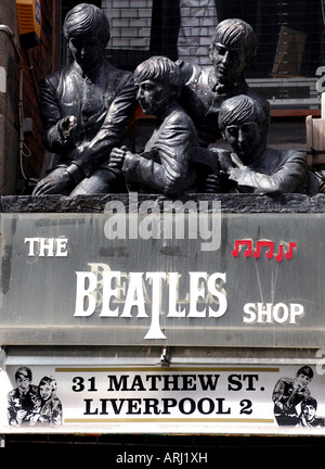 Beatles shop in Mathew Street Liverpool Foto Stock