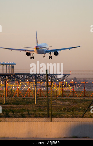 Piano di sbarco dall'aeroporto El Prat di Barcellona Foto Stock