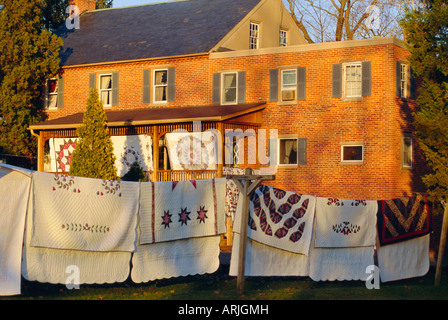 Casa di villaggio Amish, Lancaster County, Pennsylvania, STATI UNITI D'AMERICA Foto Stock