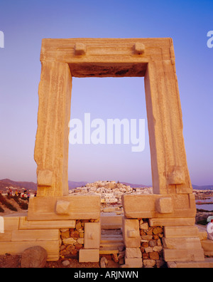 Tempio di Apollo e di Naxos, Naxos, Cicladi Grecia, Europa Foto Stock