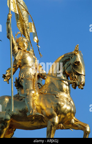 Statua equestre di Giovanna d'arco, il quartiere francese, New Orleans, Louisiana, Stati Uniti d'America Foto Stock