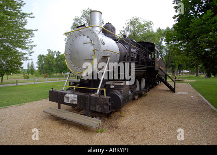 Vapore vecchia locomotiva treno motore a Marysville Park Michigan Foto Stock