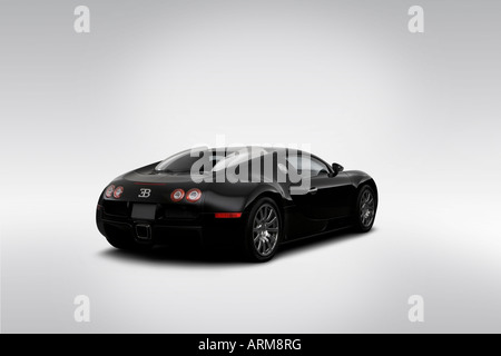 2008 Bugatti Veyron 16.4 in nero - angolo posteriore vista Foto Stock