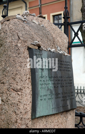 Memoriale ebreo Kazimierz Cracovia area della Polonia Foto Stock