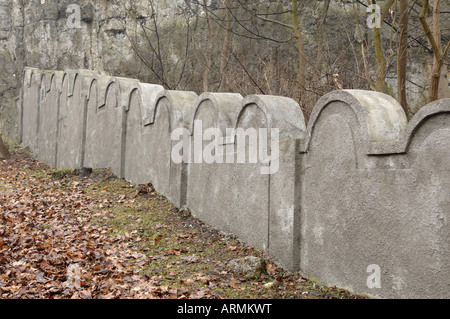 Rimane del Ghetto parete area Podgorze Cracovia Polonia Foto Stock