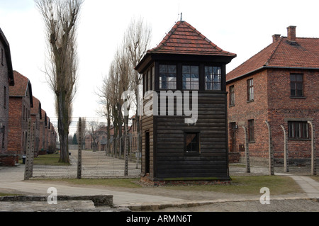 Torre di Guardia Auschwitz Foto Stock