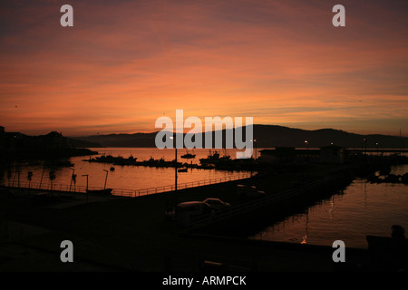 Tramonto a Camariñas sulla Costa de la Muerte, Galizia, Spagna Foto Stock