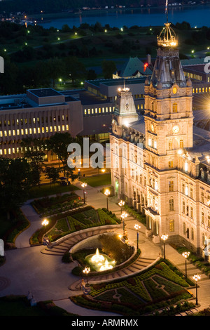 Punto di vista di Alta Vista di Hotel de Parlamento , Québec gli edifici del Parlamento europeo, Quebec, Canada. Foto Stock