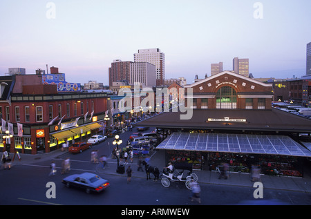 ByWard market al crepuscolo, Ottawa, Ontario, Canada. Foto Stock