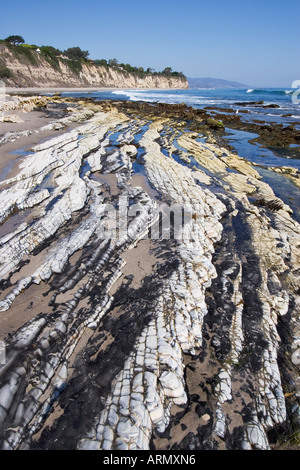 Le formazioni rocciose a Point Dume Beach, Malibu California. Foto Stock