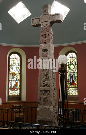 Croce di Ruthwell Northumbrian presto una Croce Cristiana vicino Annan Scozia Scotland Foto Stock