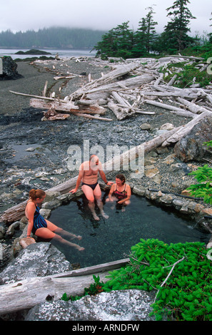 Queen Charlotte Islands, (Haida Gwaii), sorgenti di acqua calda isola, i visitatori possono immergersi nei caldi piscine, British Columbia, Canada. Foto Stock