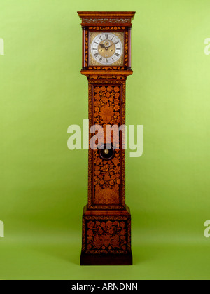 Intarsio longcase orologio da John Blundell circa 1710 Foto Stock