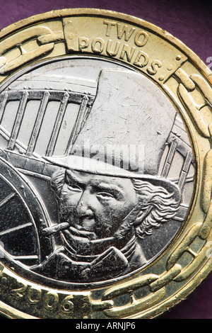 Isambard Kingdom Brunel presentato su British £2 due pound coin Foto Stock