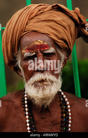 India, madurai: mendicante Foto Stock