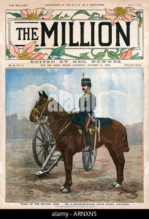 Royal Horse Artillery popolare rivista vittoriana il milione di coprire con un sergente maggiore della RHA Foto Stock