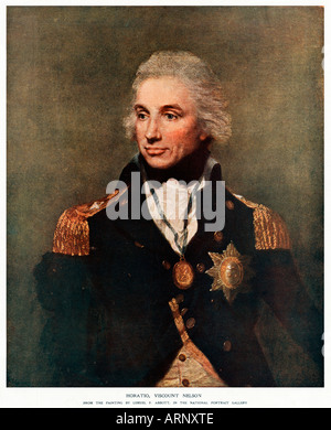 Admiral Lord Nelson Englands eroe navale nel famoso ritratto da Lemuel F Abbott Foto Stock