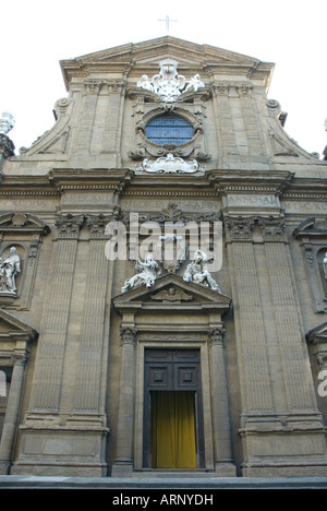 La facciata della chiesa di San Michele e San Gaetano in Via Tornabuoni Firenze Toscana Italia Foto Stock