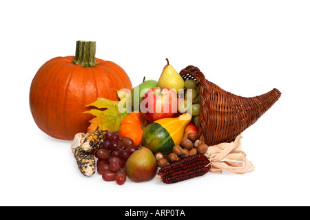 La zucca e cadere Cornucopia Foto Stock