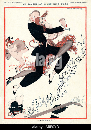 Jazz Band 1929 rivista francese illustrazione Le Cauchemar dune nuit ete Foto Stock