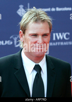 Australian Cricketer Shane Warne al Laureus Awards nel 2006 a Barcellona Foto Stock