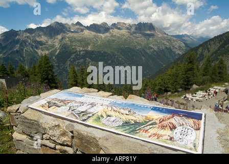 Massif des Aiguilles Rouges. Montenvers. Sulle Alpi francesi. Rhône Alpes. Haute Savoie. Francia Foto Stock