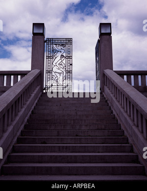 Decorate gate al Gustav Vigeland Sculpture Park Oslo Norvegia Foto Stock