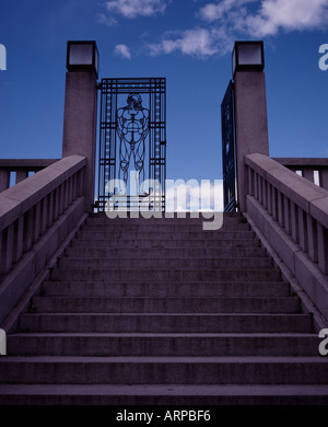 Gate decorativo a Gustav Vigeland Sculpture Park Oslo Norvegia Foto Stock