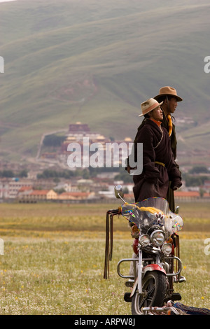 Litang Horse Festival, Sichuan, altopiano Tibetano, Cina Foto Stock