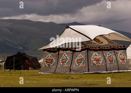 Litang Horse Festival, Sichuan, altopiano Tibetano, Cina Foto Stock