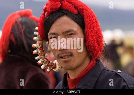 Litang Horse Festival, Sichuan, altopiano Tibetano, Cina Foto Stock