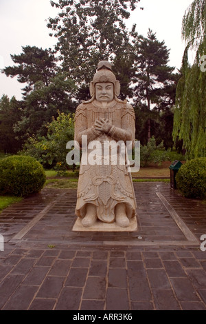 Statua in marmo del guerriero cinese Foto Stock