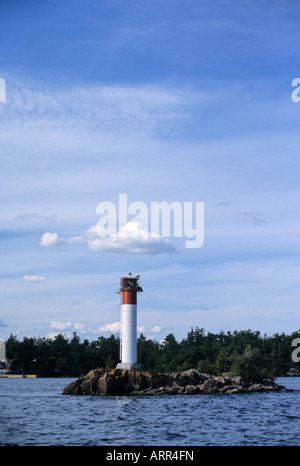 Un faro nel fiume St-Lawrence vicino a Montreal. Foto Stock