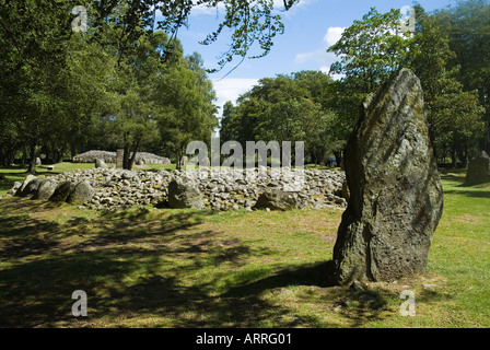 Dh Balnuaran di clava CLAVA INVERNESSSHIRE età del bronzo pietra permanente in pietra chambered tumulo cairn cimitero Foto Stock