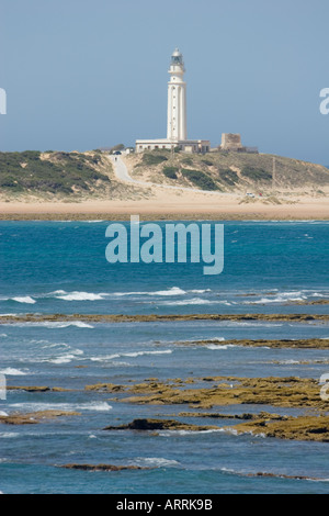 Los Caños de Meca e Cabo Trafalgar faro, la provincia di Cadiz Cadice, Spagna. Foto Stock