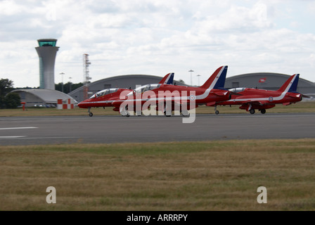 RAF BAe Hawks frecce rosse Farnborough Air Show 2006 Foto Stock