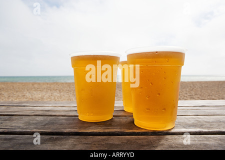 Le birre da spiaggia Foto Stock