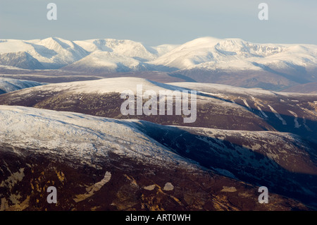 Il Cairngorms da sud est, da Glas Maol Foto Stock